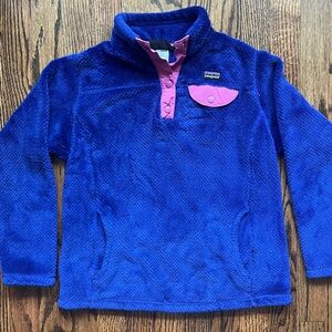 Patagonia- Re-Tool 3/4 T-Snap pullover- Girls L/12 - Blue